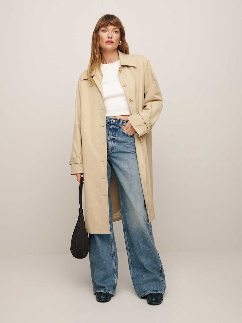 Reformation Cary Hugh Rise Wide Leg Jean in Galway (US 6/28)